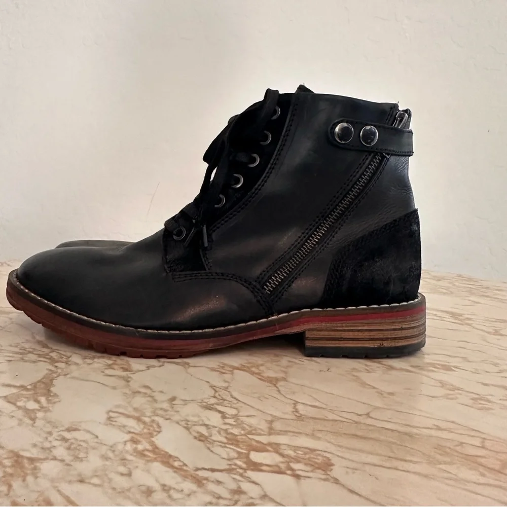 TESTOSTERONE’Ball of Fire’ Black Leather Upper Men's Ankle Boots size 41